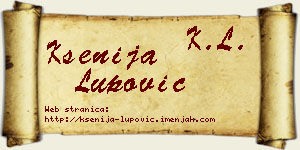 Ksenija Lupović vizit kartica